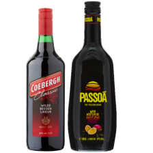 Pisang Ambon, Passoã,
Bols vodka fles à 700 ml,
of Coebergh fles à 1000 ml